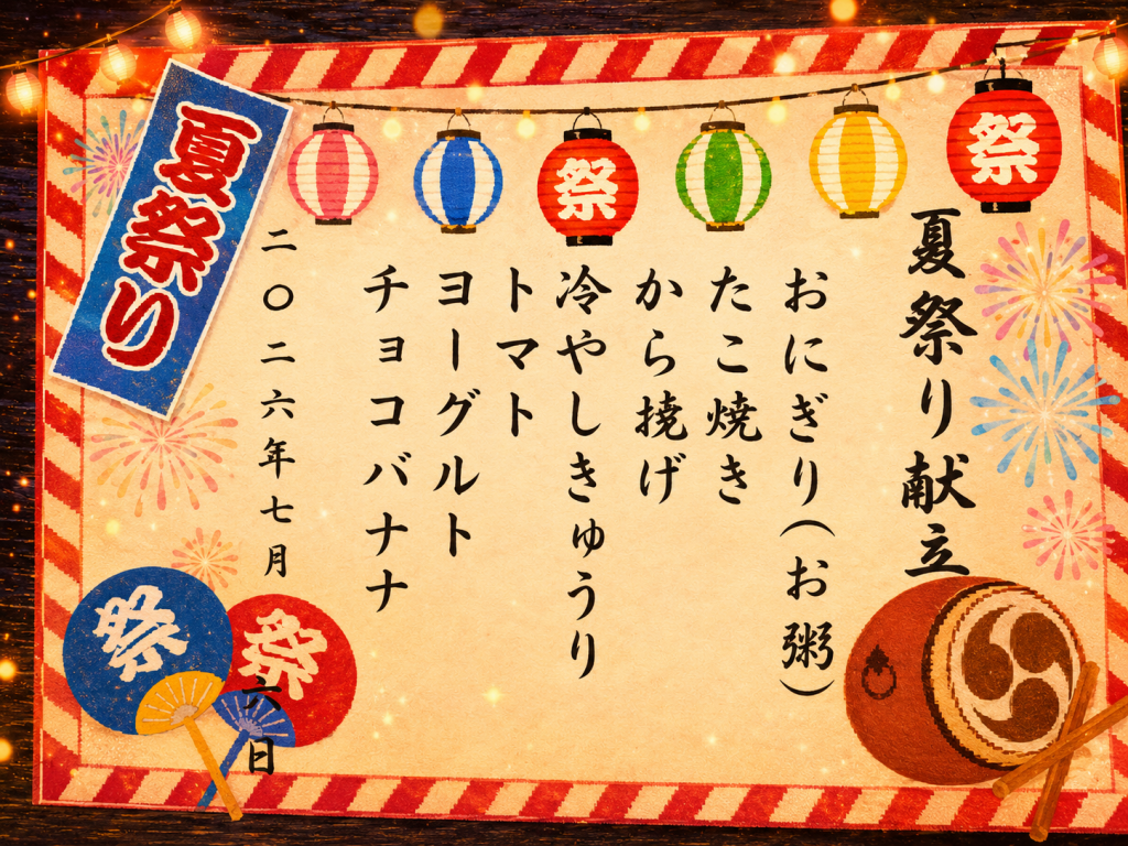 夏祭り献立