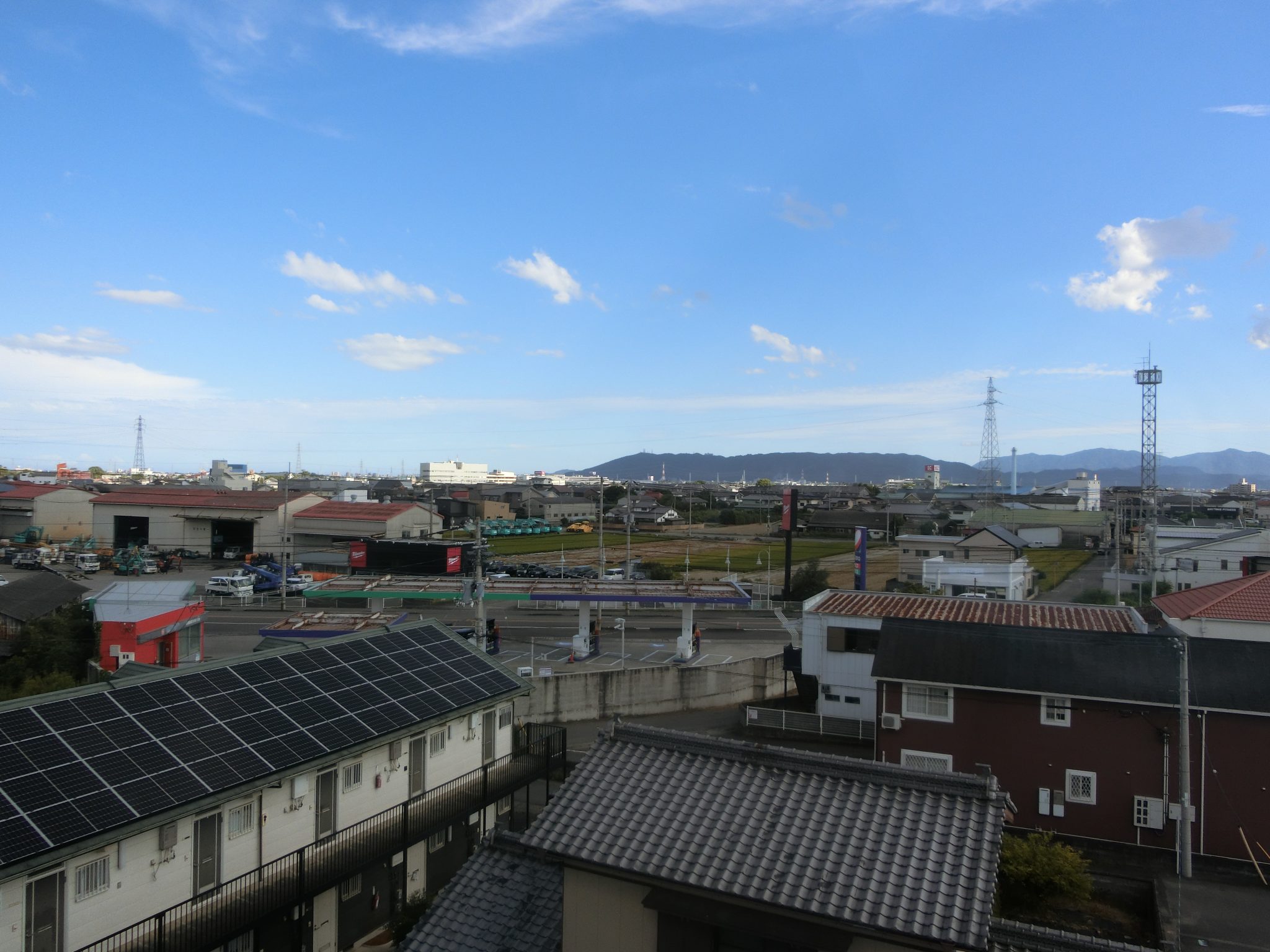 居室から見える風景(眉山・藍住町役場・ショッピングセンターなど)